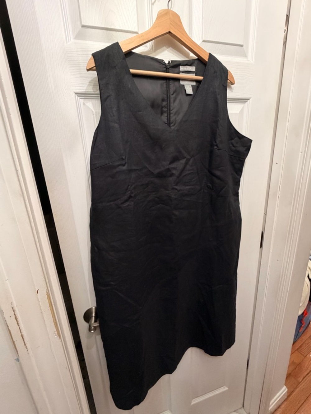 Classic Sleeveless Black linen  Dress -